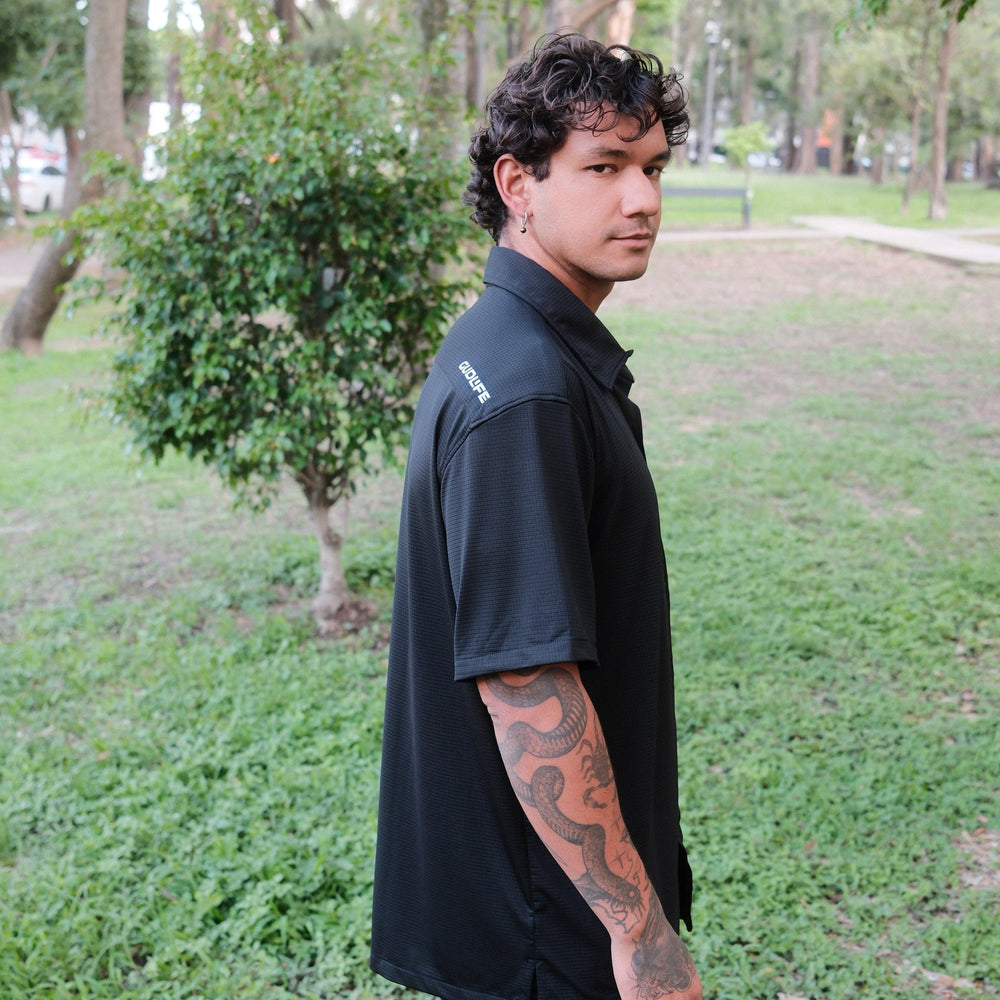 TECH PARTY SHIRT BLACK RELAX FIT