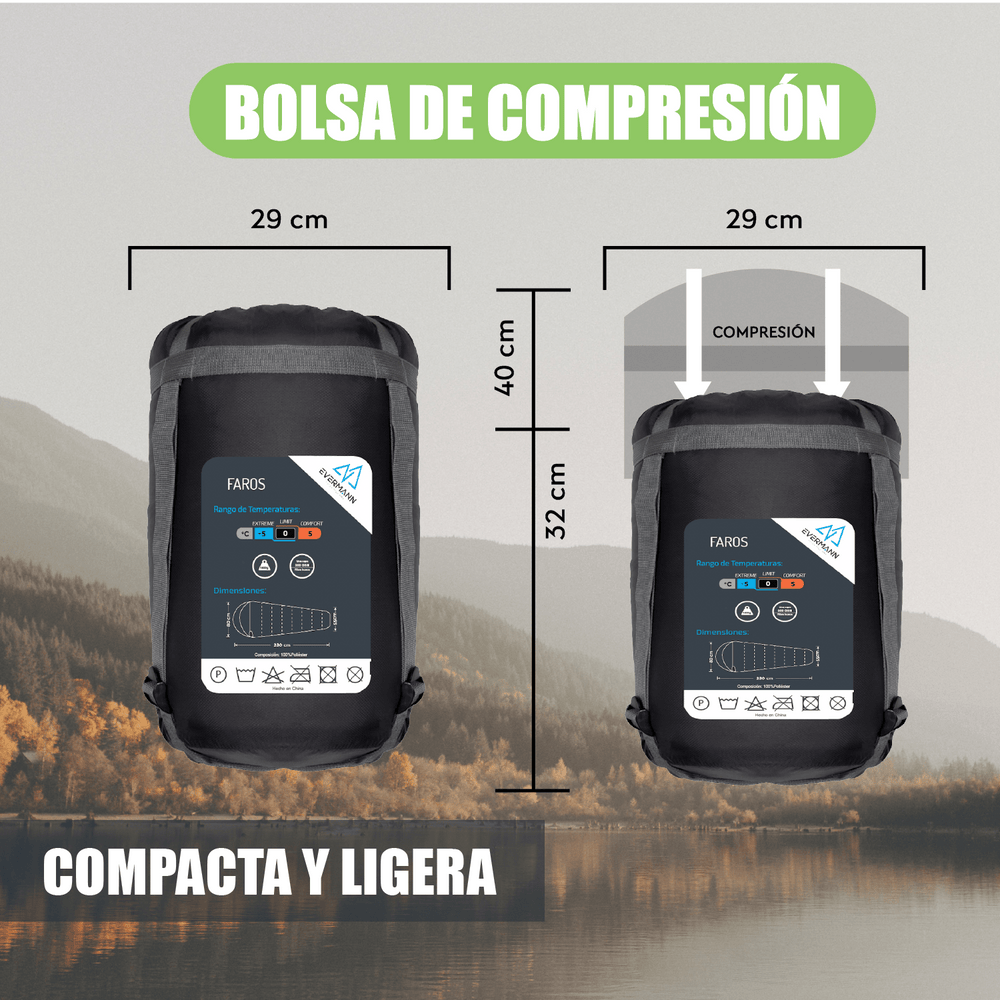 Sleeping Bag Faros -5°C Gris