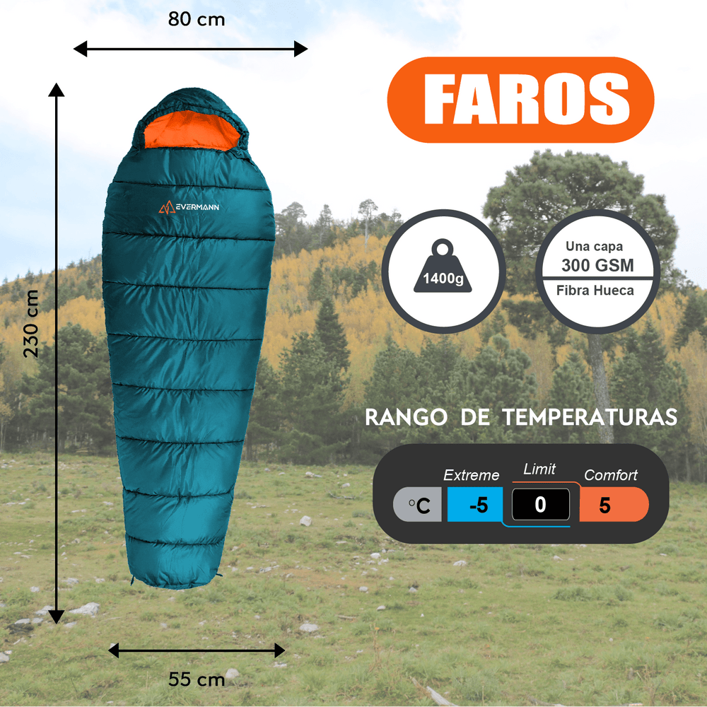 Sleeping Bag Faros -5°C Azul