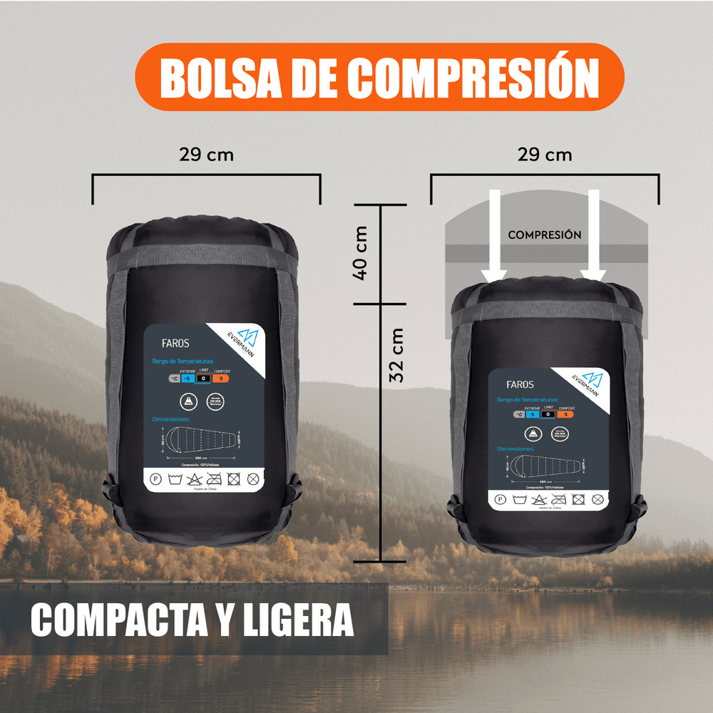 Sleeping Bag Faros -5°C Azul
