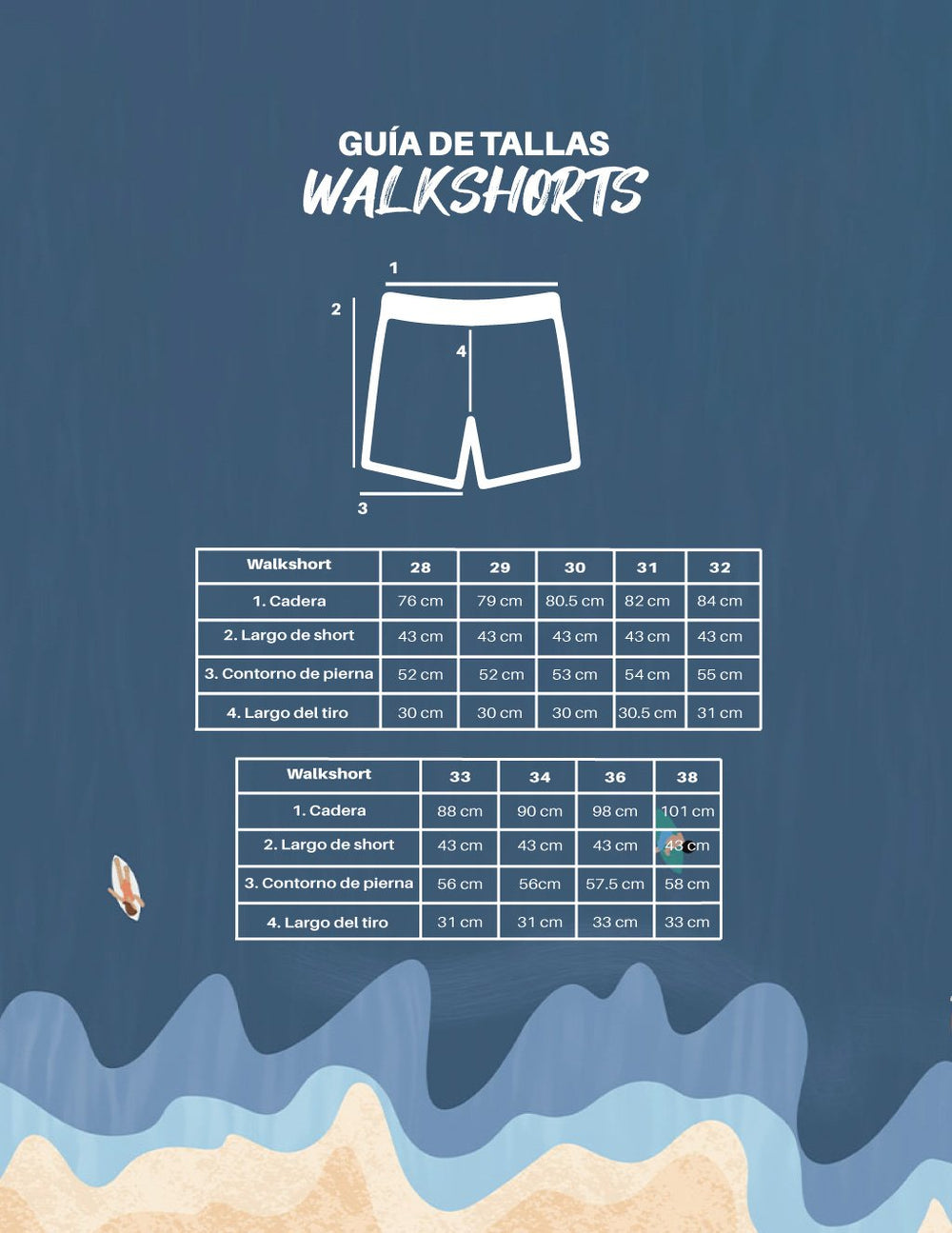 Walkshort Azul Pacífico