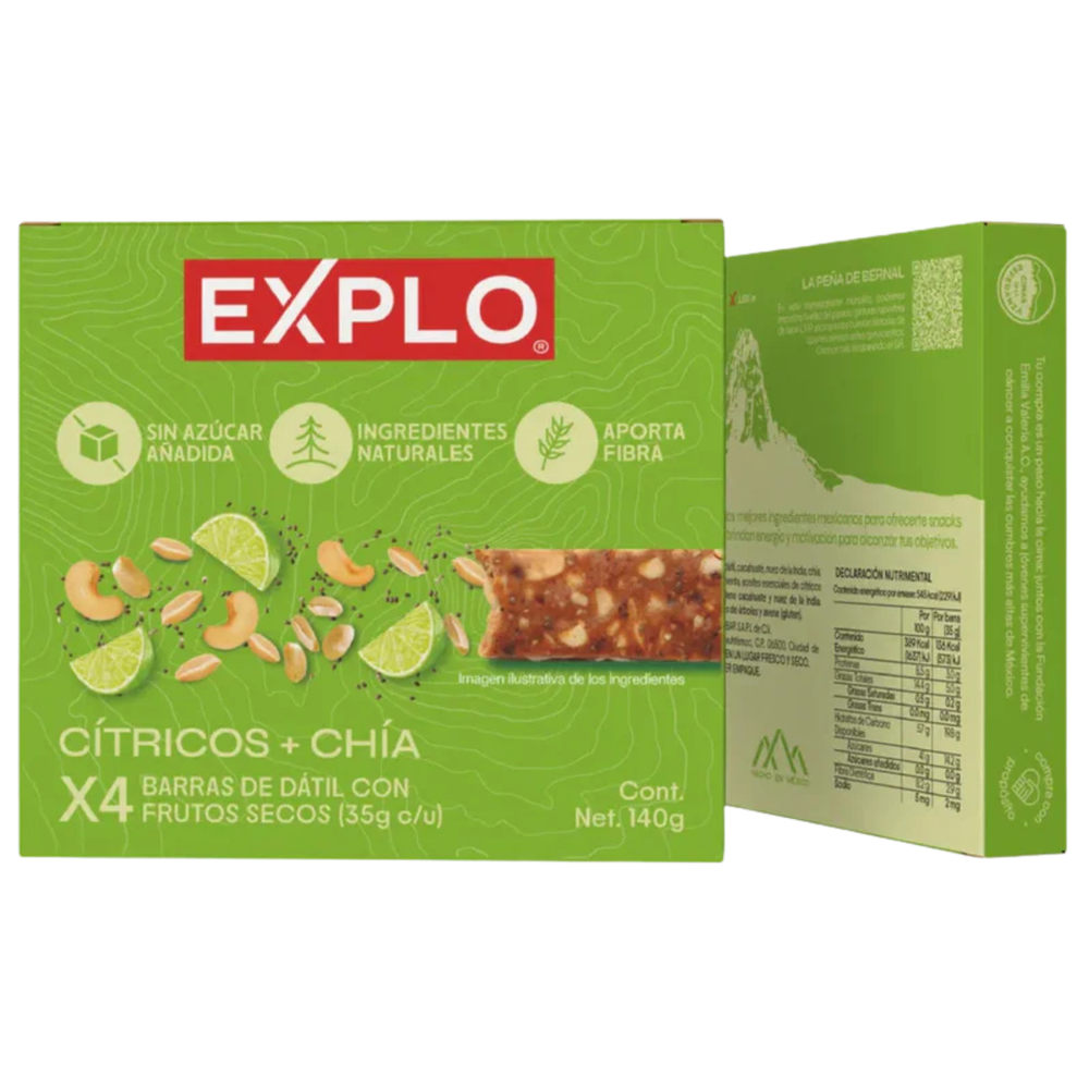 Pack 4 Barras de energía Cítricos + Chía 35g