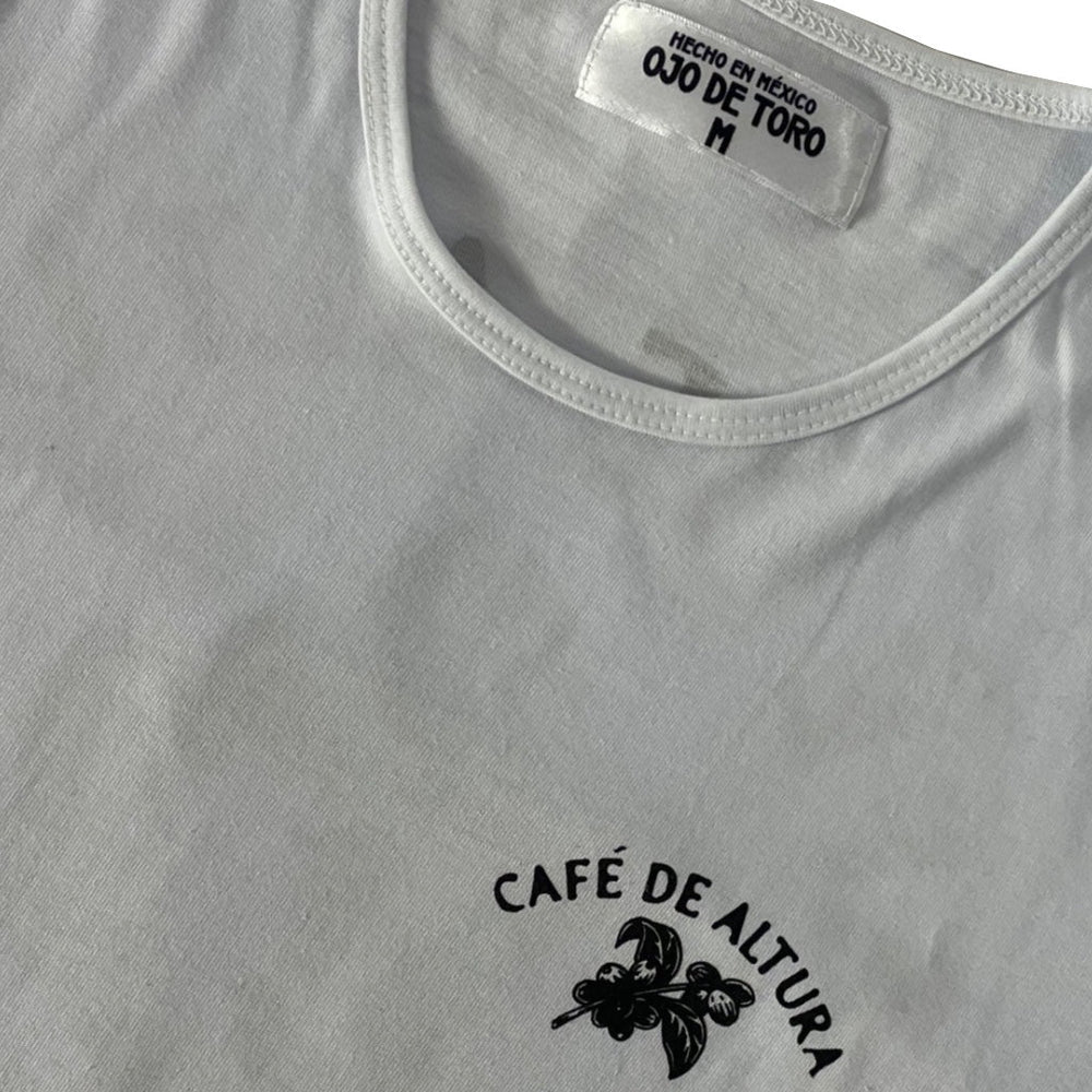 Café De Altura Tee | Blanca Manga Larga - OjoDeToro