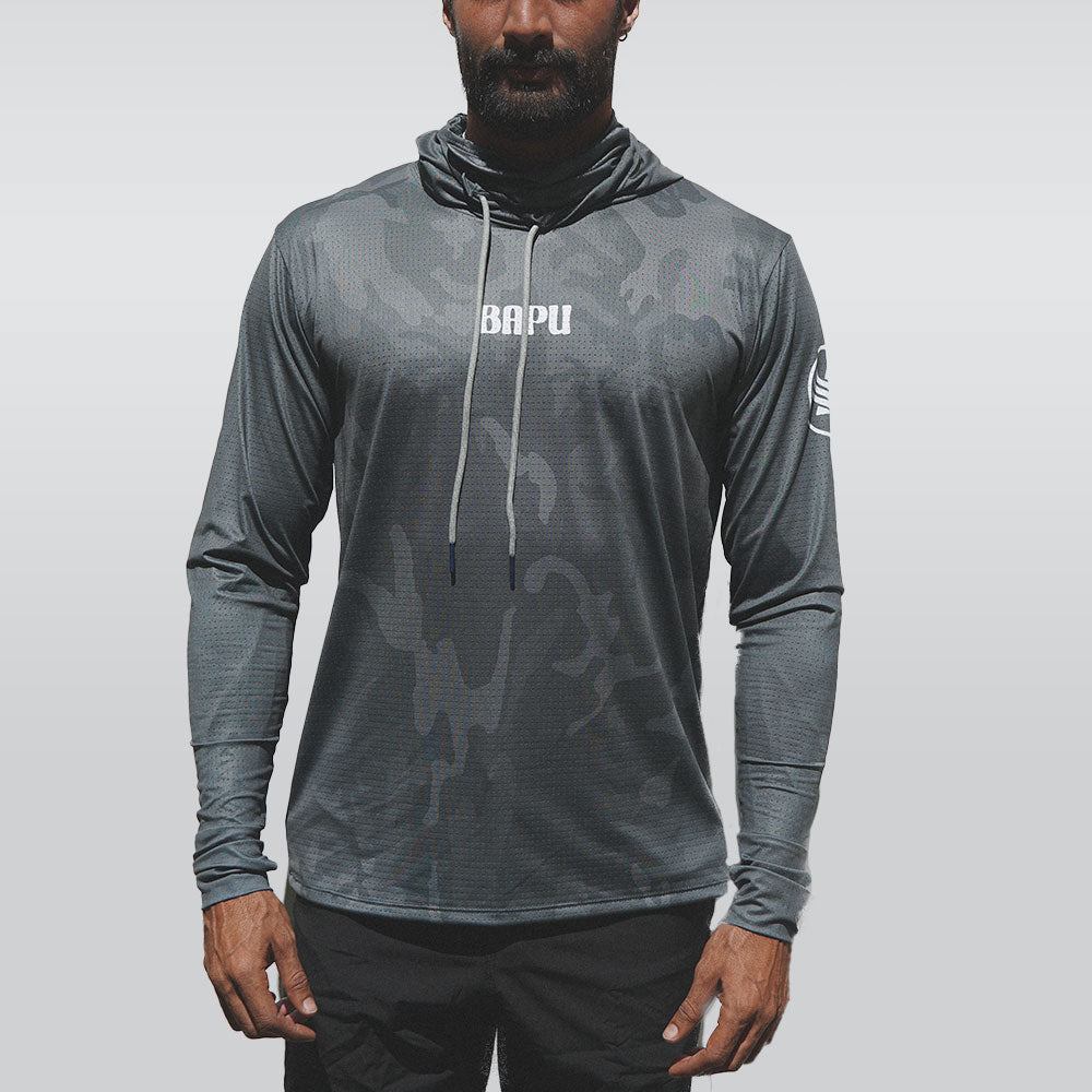 Waterman Fishing Hoodie Camo Gris