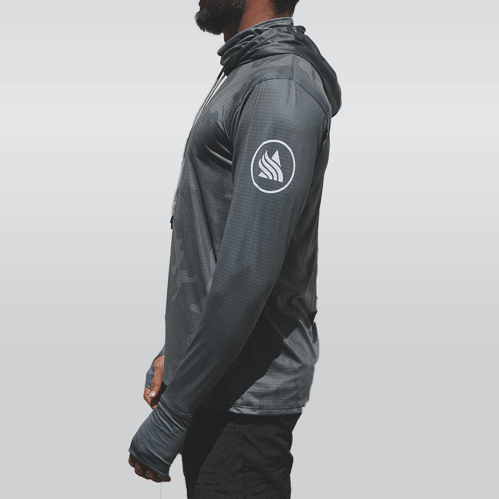Waterman Fishing Hoodie Camo Gris