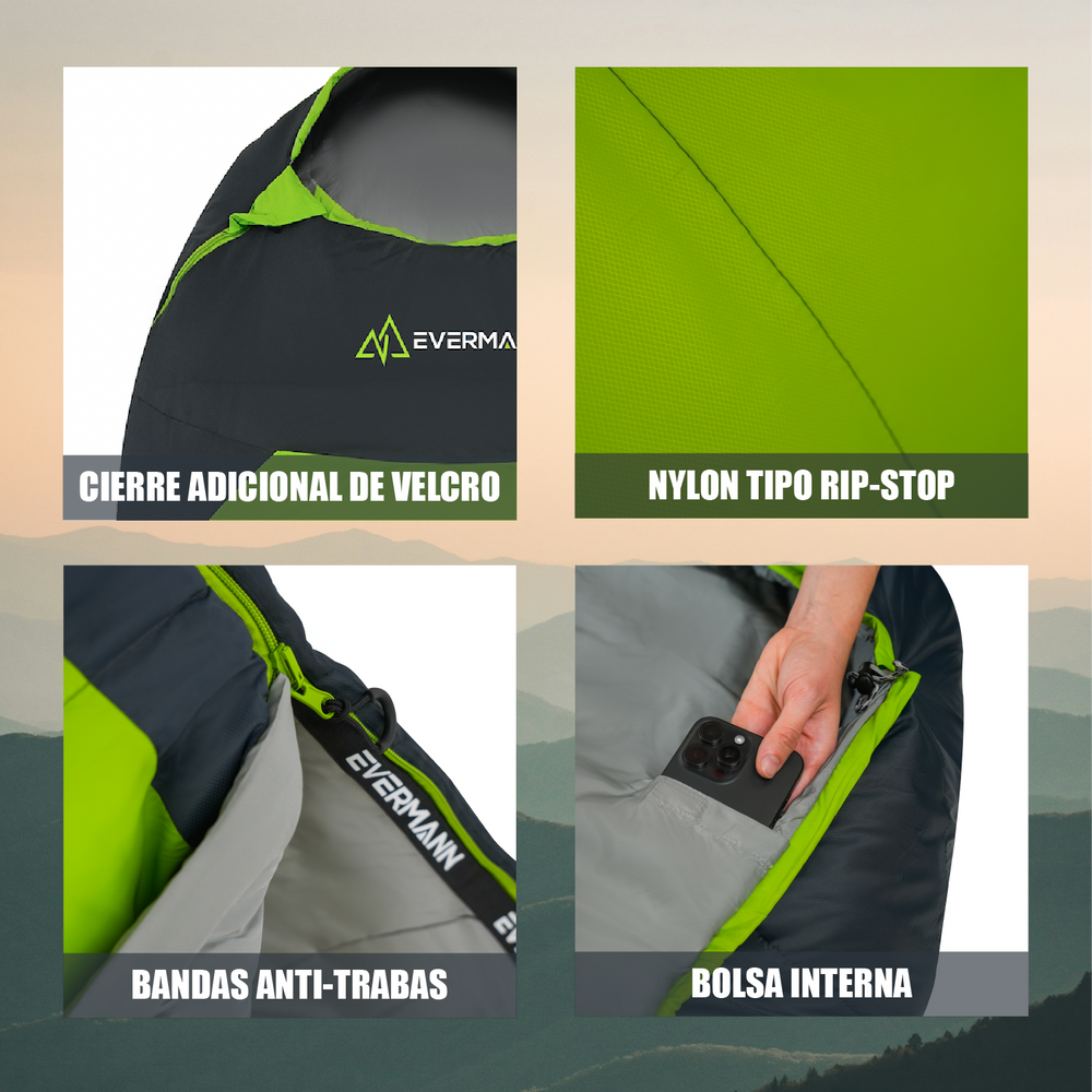 Sleeping Bag Tundra -20°C Verde