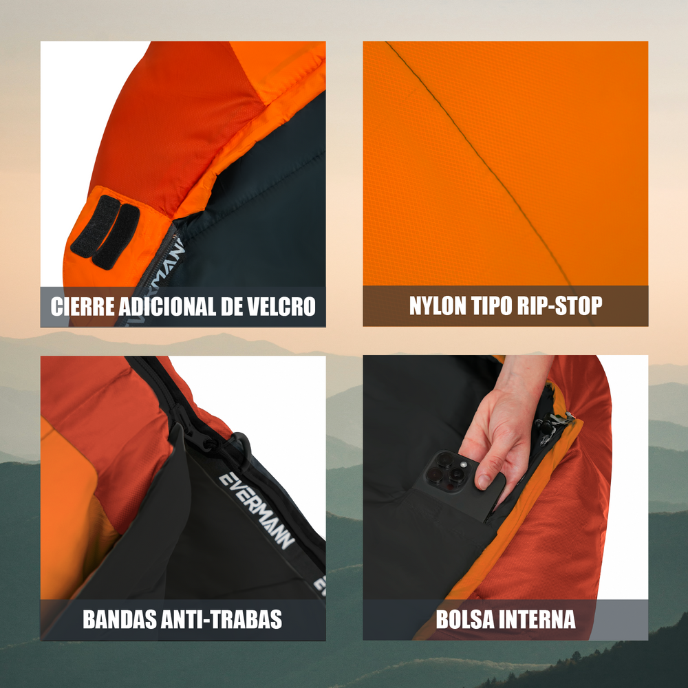Sleeping Bag Tundra -20°C Naranja