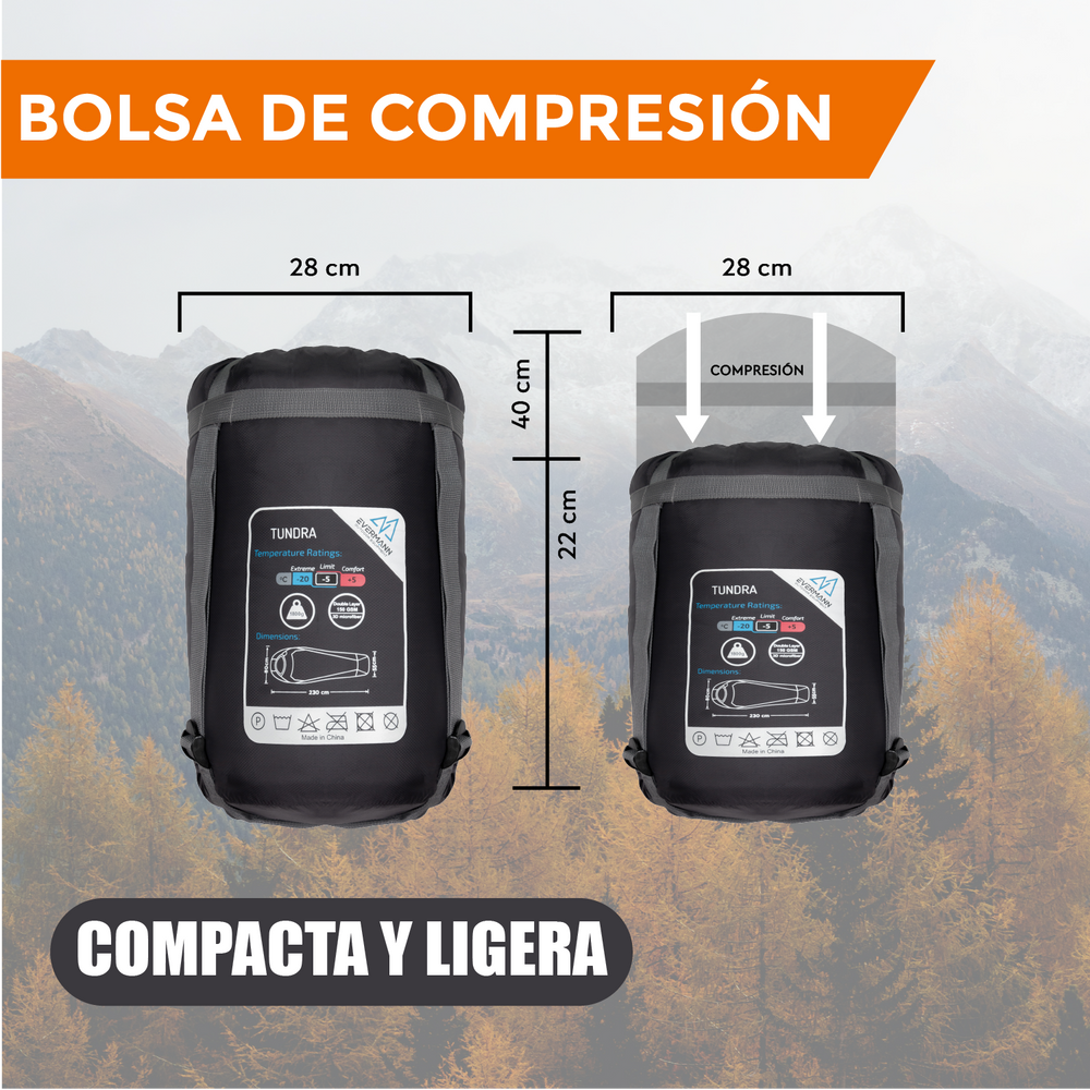 Sleeping Bag Tundra -20°C Naranja