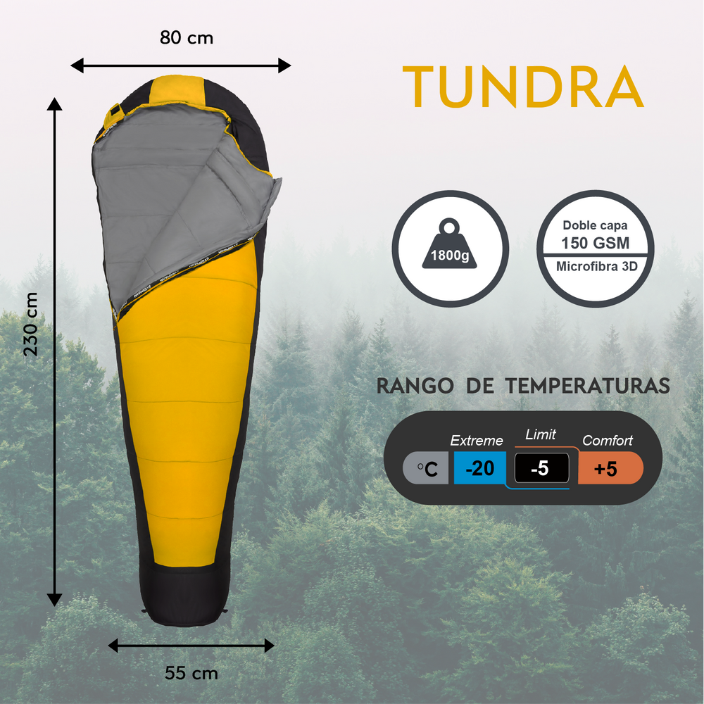 Sleeping Bag Tundra -20°C Amarillo