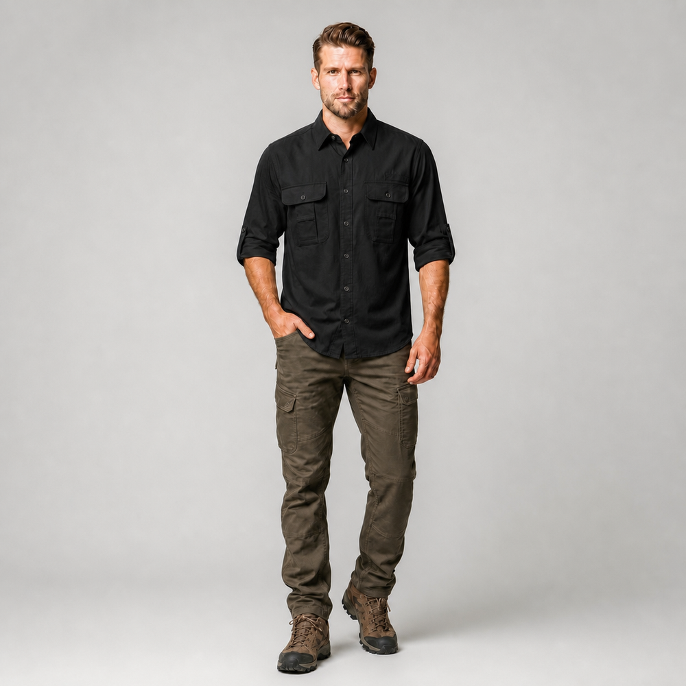 Camisa Outdoors Explore Negro A2695