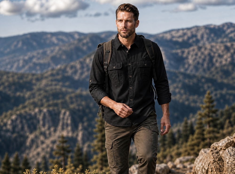Camisa Outdoors Explore Negro A2695