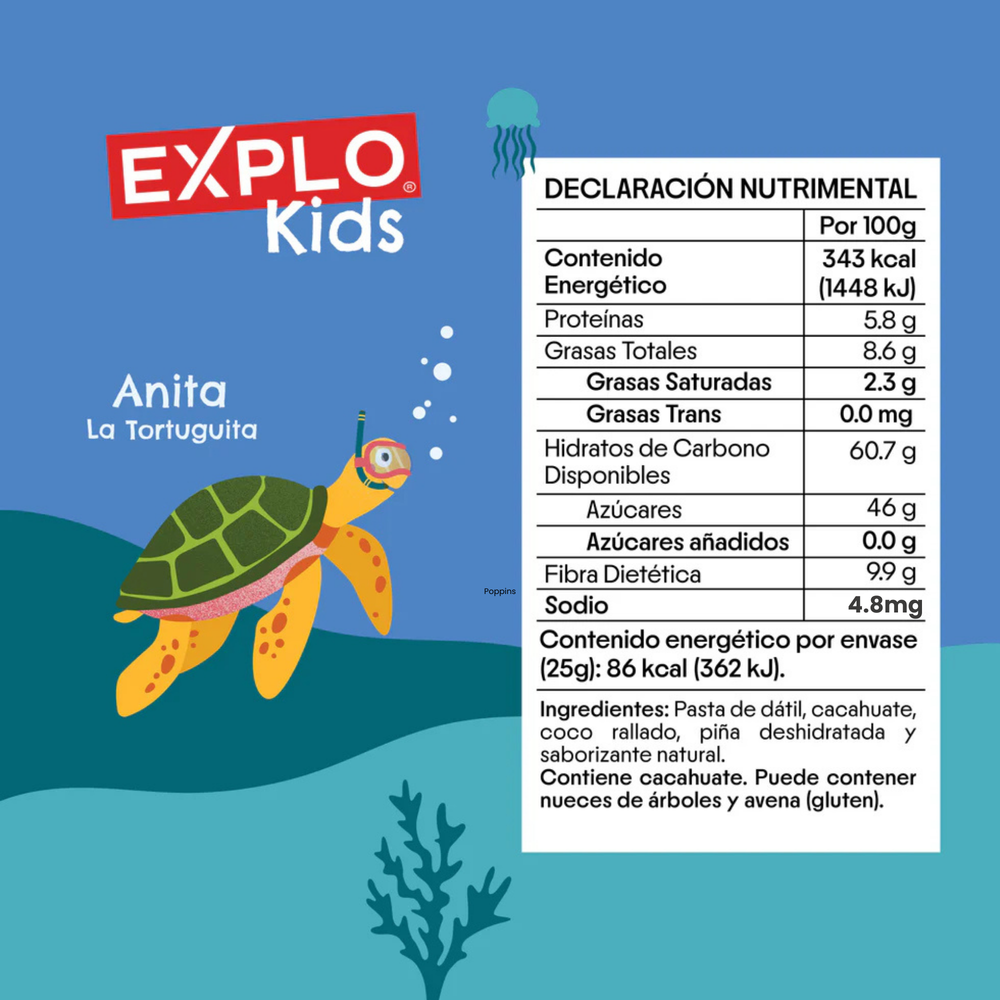 Caja con 5 Barritas Piña + Coco Explo Kids