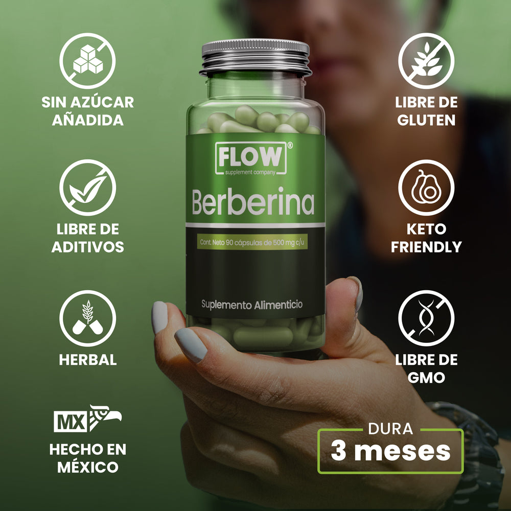 Berberina / 90 cápsulas de 500 mg c/u