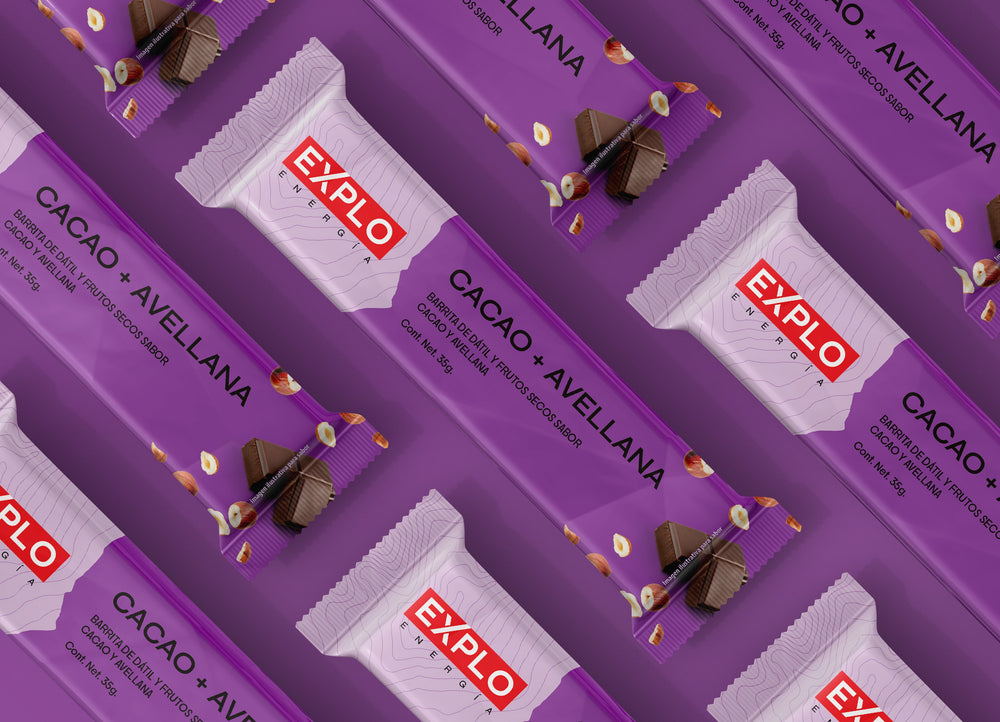 Pack 4 Barras de Energía Cacao + Avellana 35gr