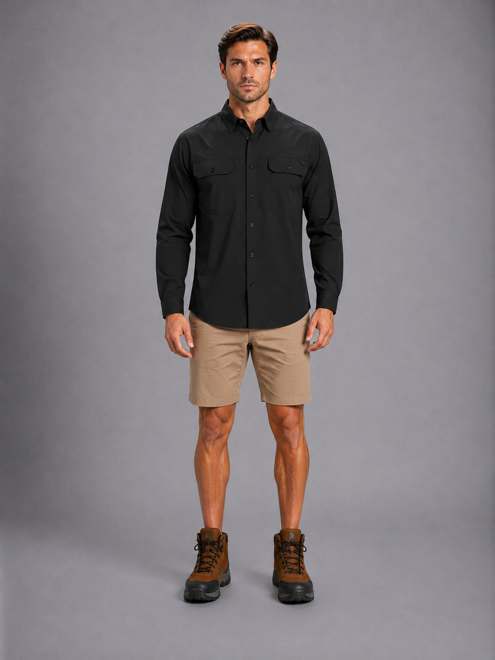 Camisa Outdoors Cool Max Negro A2065