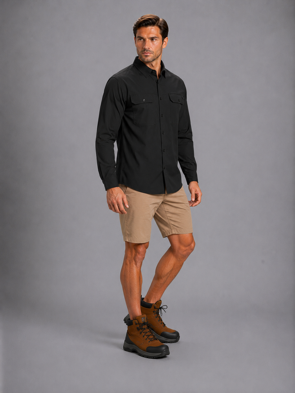 Camisa Outdoors Cool Max Negro A2065