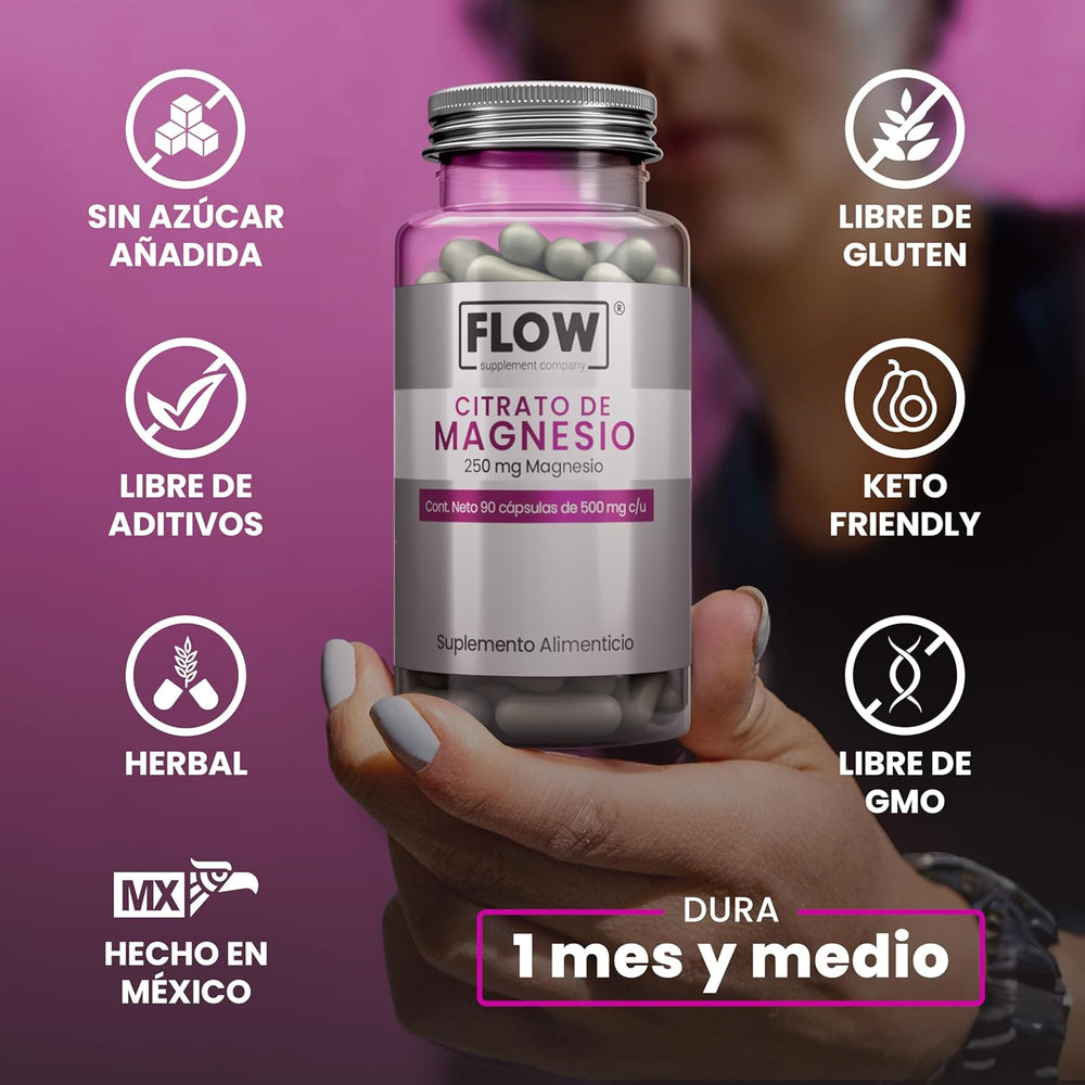 Citrato de Magnesio / 90 cápsulas de 500 mg c/u