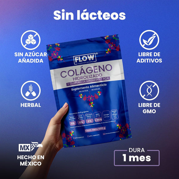 Colágeno Hidrolizado + Açaí + Cloruro de Magnesio / 500 gr