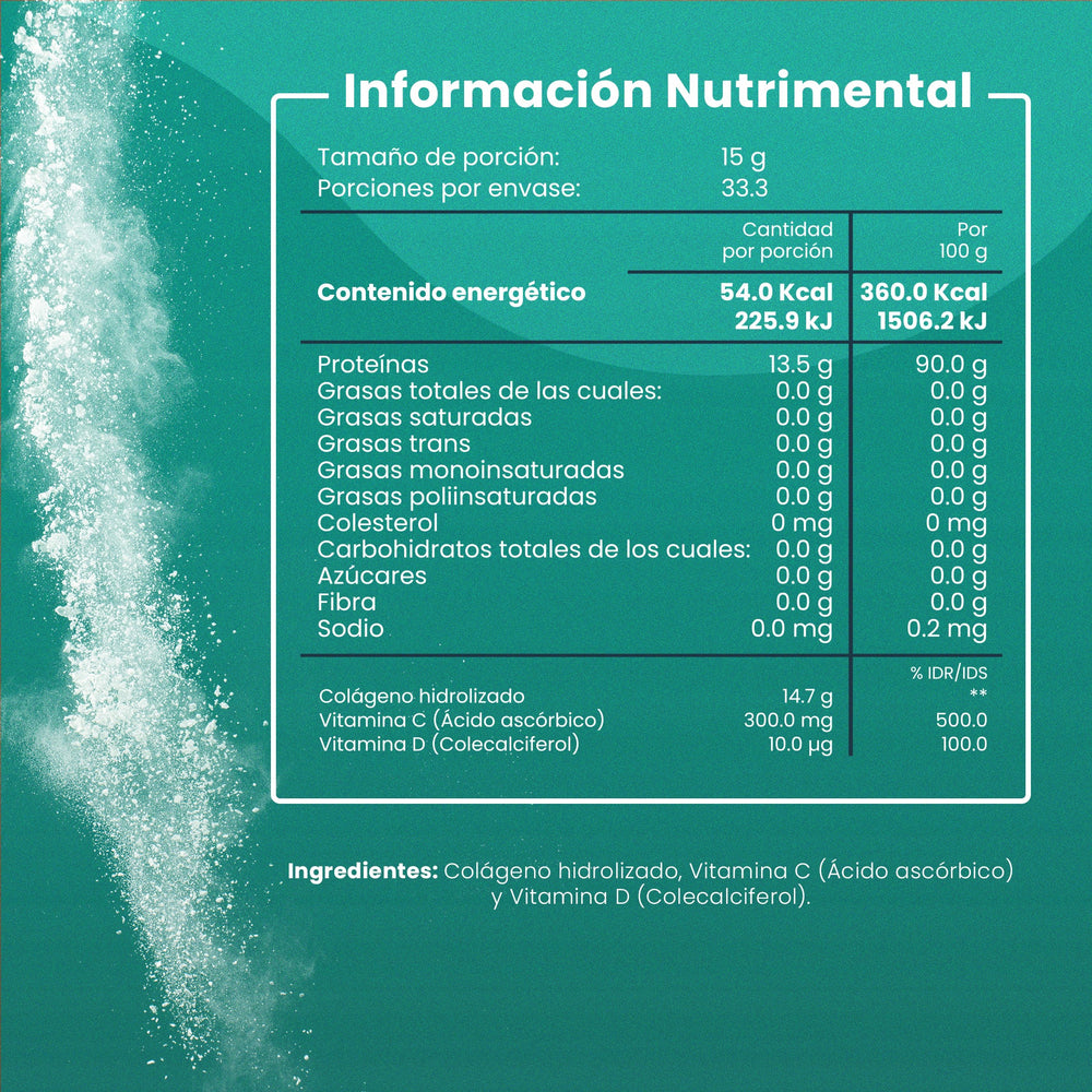 Grenetina Hidrolizada + Glicina + Prolina /  500 gr