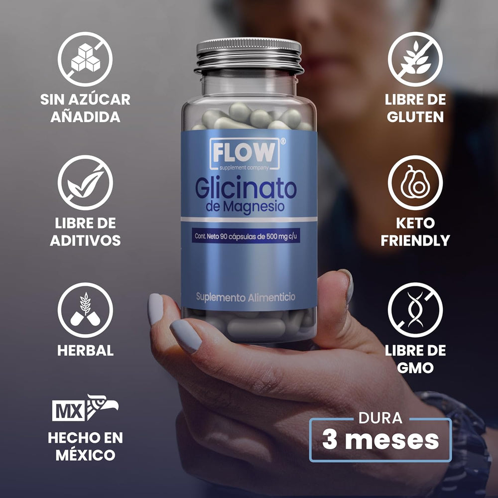 Glicinato de Magnesio / 90 cápsulas de 500 mg c/u
