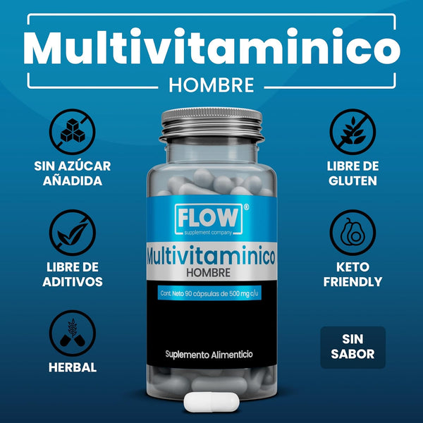 Multivitamínico Premium Hombre / 90 cápsulas de 500 mg c/u