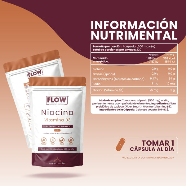 Niacina (Vitamina B3) | 220 cápsulas
