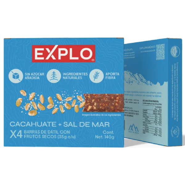 Pack 4 Barras de Energía Cacahuate + Sal de Mar 35g