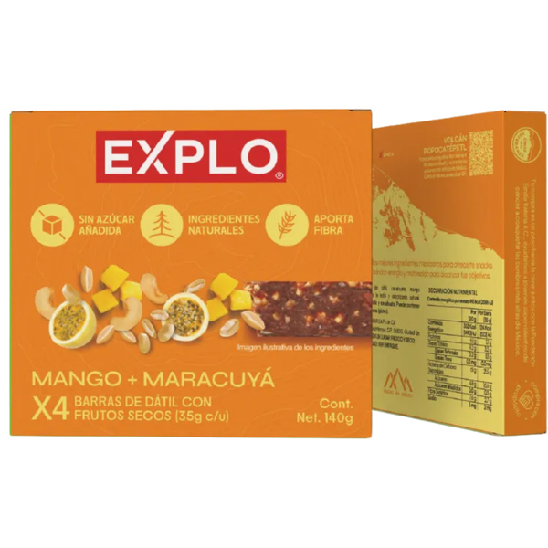 Pack 4 Barras de Energía Mango + Maracuyá 35g