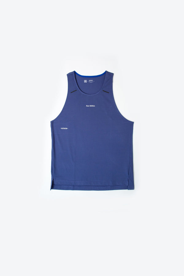 Camiseta de running para hombre Atmos-T de Leven en color morada vista de frente.